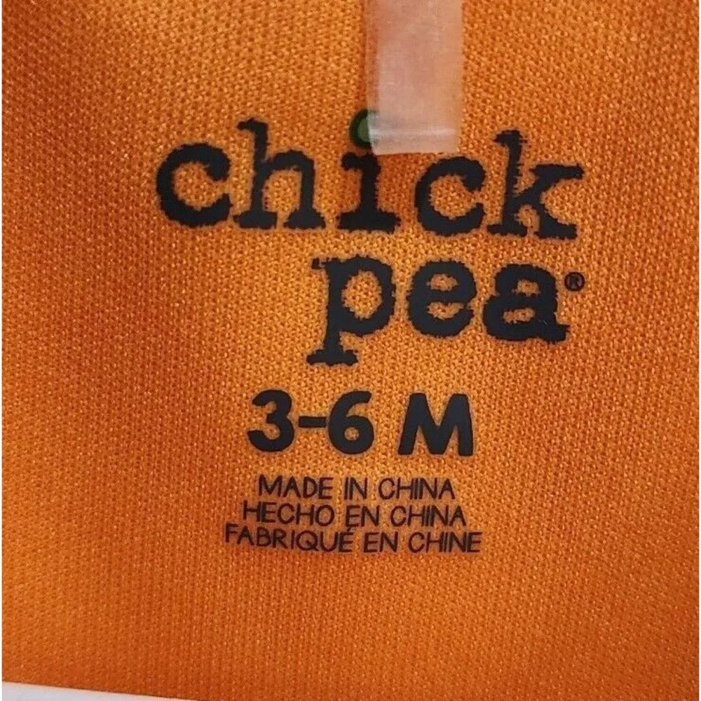Chick Pea Baby Halloween Pumpkin Minky Footed Bodysuit Jack-o-Lantern Sz 3-6 Mos